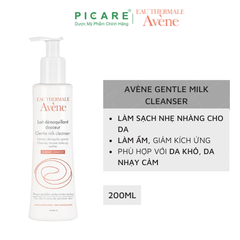 Sữa Rửa Mặt Tẩy Trang Dịu Nhẹ Avène Gentle Milk Cleanser 200ml