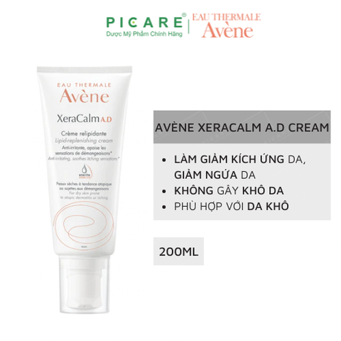 Kem Dưỡng Da Làm Giảm Cảm Giác Khô Ngứa Avène Xeracalm A.D Cream 200ml