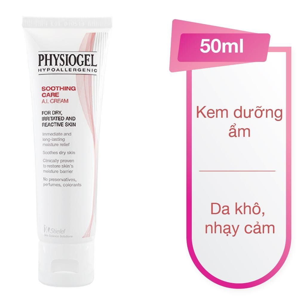 Kem Dưỡng Ẩm Dành Cho Da Khô, Da Nhạy Cảm Physiogel Hypoallergenic Soothing Care A.I. Cream 50ml