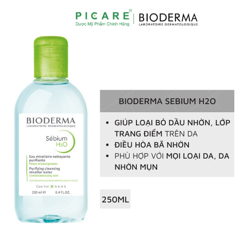 Nước Tẩy Trang Và Làm Sạch Cho Da Hỗn Hợp, Da Dầu Đến Da Mụn Bioderma Sebium H2O 250ml