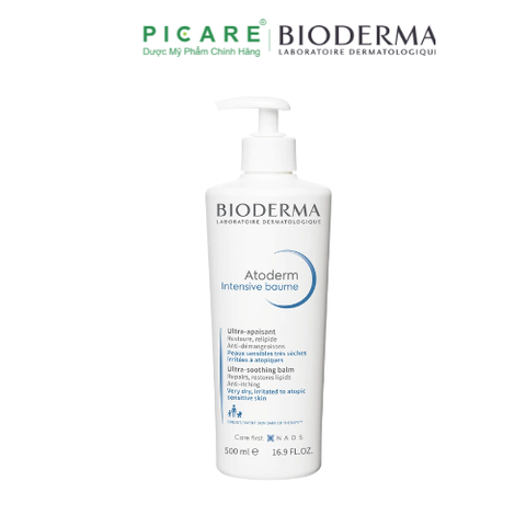 Kem Làm Dịu, Phục Hồi Da Dành Cho Da Rất Khô, Da Nhạy Cảm, Da Chàm Dị Ứng Bioderma Atoderm Intensive Baume 500ml