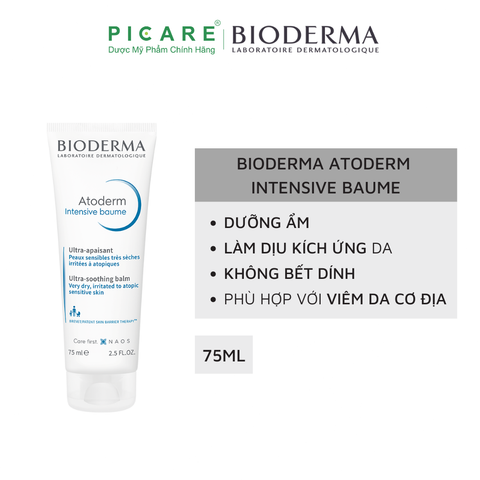 Kem Bioderma Làm Dịu, Phục Hồi Da Dành Cho Da Rất Khô, Da Nhạy Cảm, Da Chàm Dị Ứng Atoderm Intensive Baume 75ml