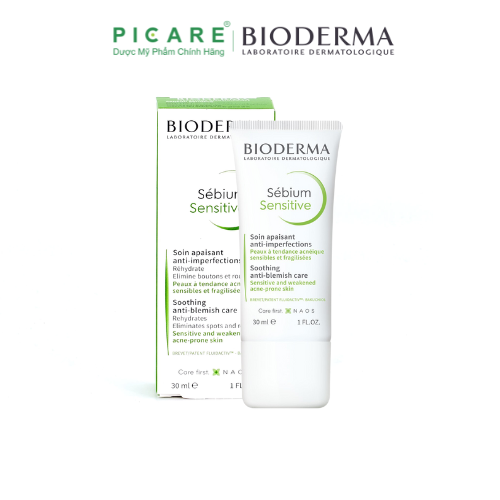 Kem Dưỡng Da Dành Cho Da Mụn, Yếu  Và Nhạy Cảm Bioderma Sebium Sensitive 30ml