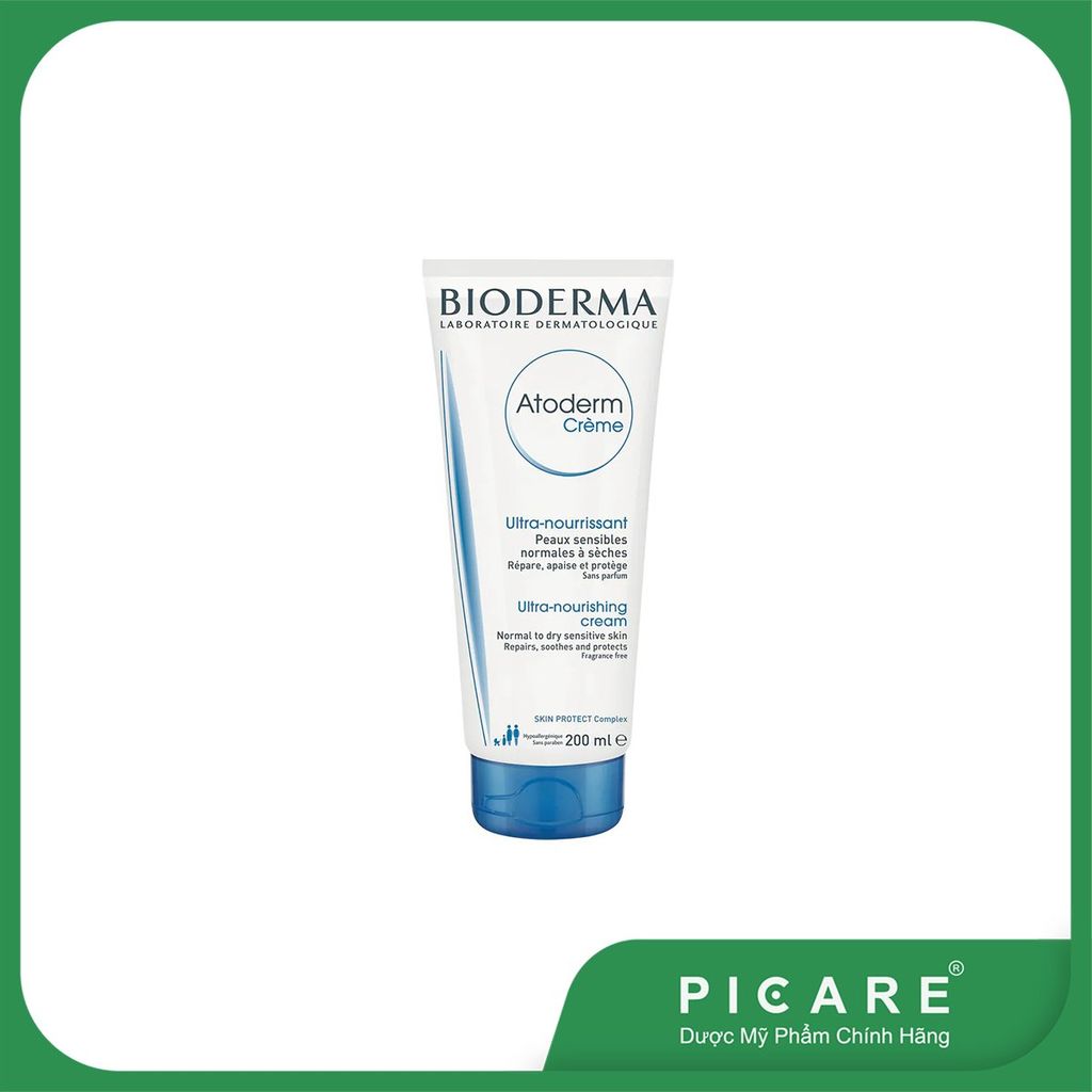 Kem Làm Dịu, Phục Hồi Da Dành Cho Da Rất Khô, Da Nhạy Cảm, Da Chàm Dị Ứng Bioderma Atoderm Creme 200ml