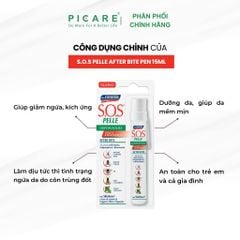 Bút chấm muỗi, côn trùng đốt làm dịu và giảm ngứa tức thì – S.O.S PELLE After Bite Pen 15ml