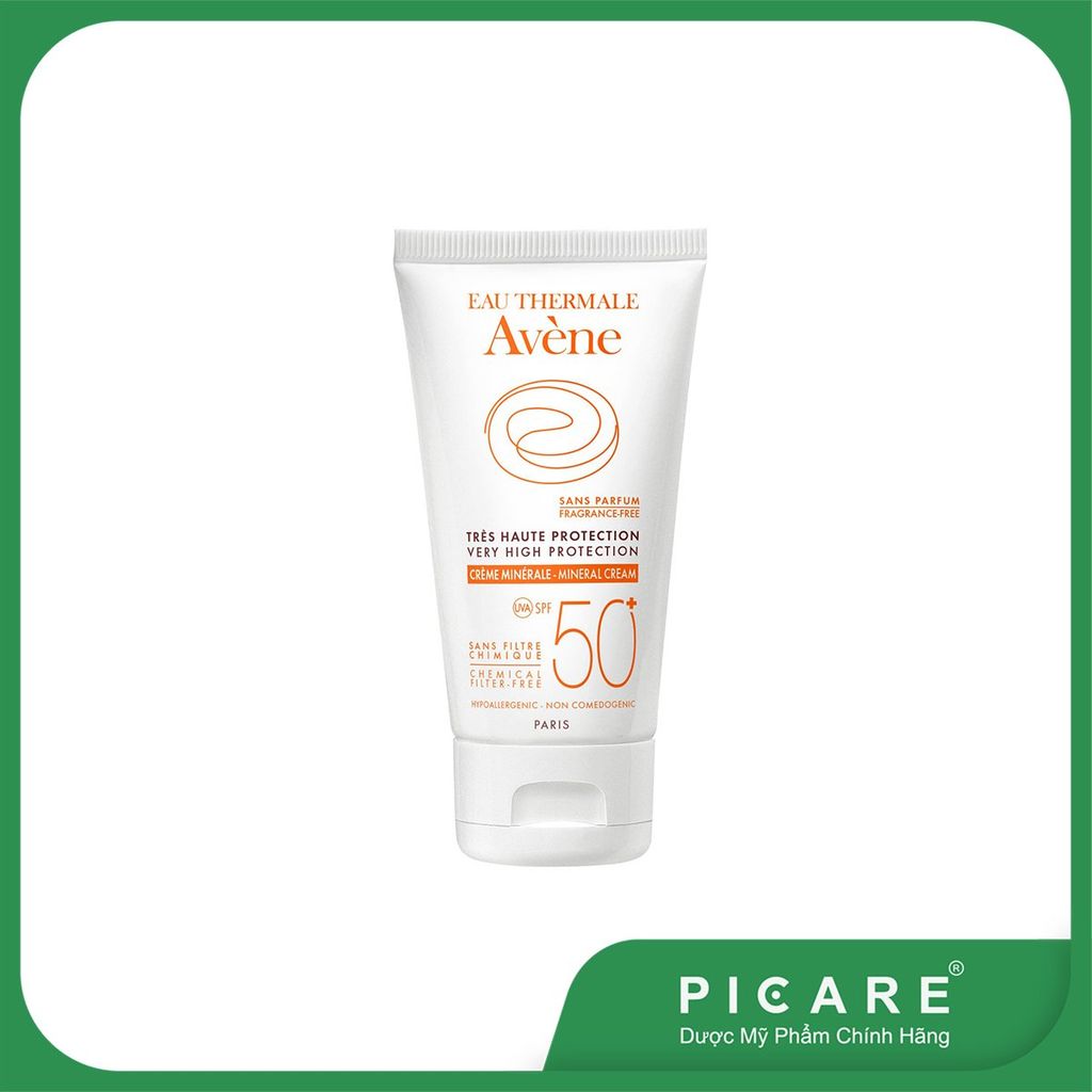 Kem Chống Nắng Vật Lý Không Mùi Cho Da Nhạy Cảm Avène Protection Mineral Cream SPF50+ 100ml