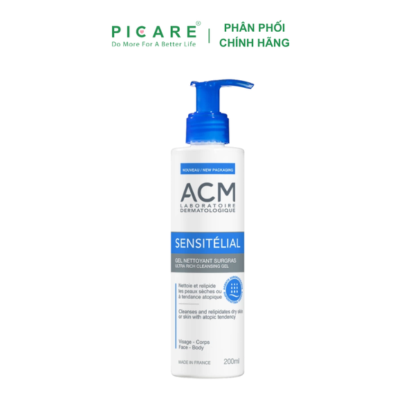 Sữa Rửa Mặt Dành Cho Da Nhạy Cảm ACM Sensitelial Cleansing Gel 200ml