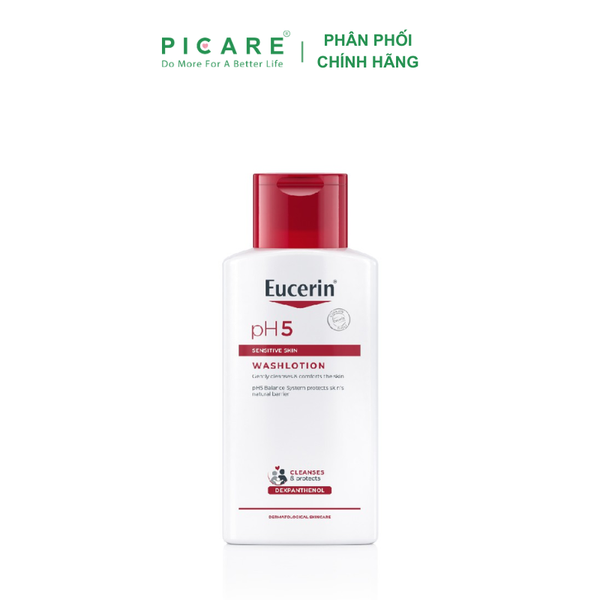 Sữa Tắm Và Rửa Mặt Dành Cho Da Nhạy Cảm Eucerin Washlotion pH5 200ml – 63071