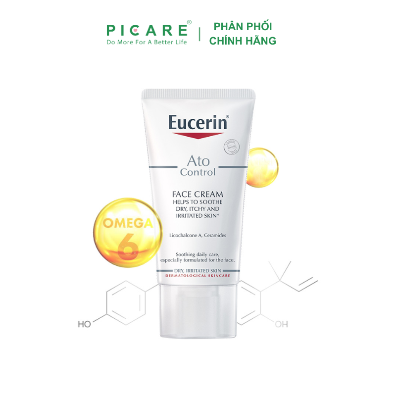 Kem Dưỡng Giảm Ngứa, Đỏ Cho Da Mặt Eucerin Ato Control Face Cream 50ml – 63614