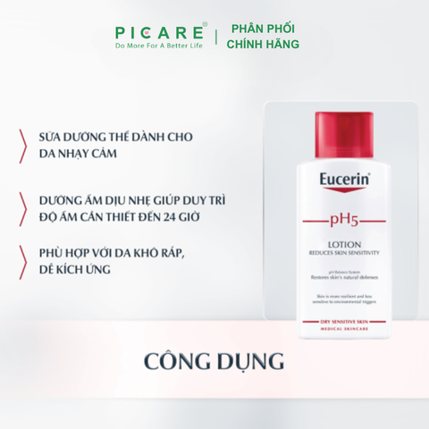 Sữa Dưỡng Thể Dành Cho Da Nhạy Cảm Eucerin pH5 Lotion 250ml – 63028