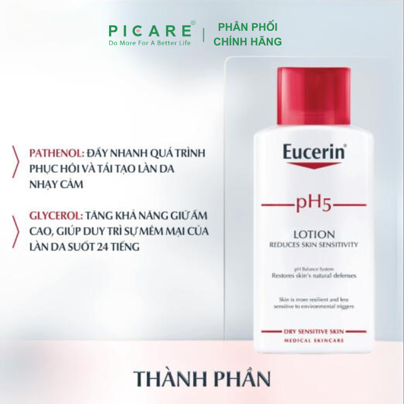 Sữa Dưỡng Thể Dành Cho Da Nhạy Cảm Eucerin pH5 Lotion 250ml – 63028