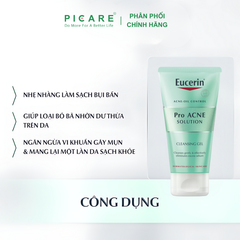 Sữa Rửa Mặt Dành Cho Da Nhờn Mụn Dạng Gel Eucerin Pro Acne Cleasing Gel 75ml - 98358