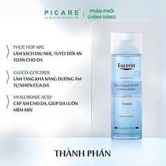 Nước Hoa Hồng Cho Da Nhạy Cảm Eucerin DermatoCLEAN Hyaluron Toner 200ml - 63995
