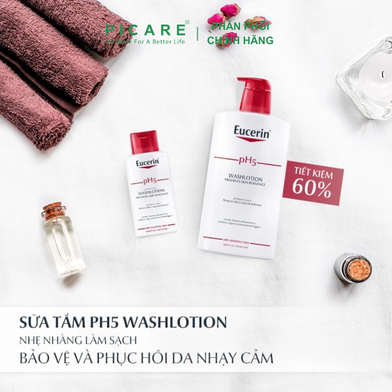 Sữa Tắm Và Rửa Mặt Dành Cho Da Nhạy Cảm Eucerin Washlotion pH5 400ml – 63073