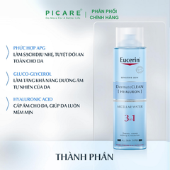 Nước Tẩy Trang Dành Cho Da Nhạy Cảm Eucerin Dermato Clean Hyaluron Micellar Water 3In1 400ml