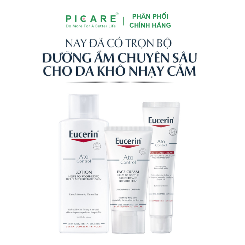 Kem Dưỡng Giảm Ngứa, Đỏ Cho Da Mặt Eucerin Ato Control Face Cream 50ml – 63614