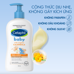 Sữa Dưỡng Ẩm Dịu Nhẹ Hằng Ngày Cho Bé Cetaphil Baby Daily Lotion with Organic Calendula 400ml