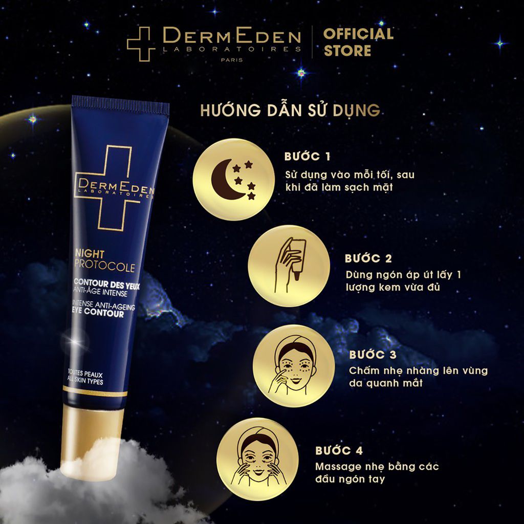 Kem Chống Lão Hóa Vùng Mắt DermEden Protocole Intense Eye Contour 15 ml