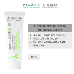 Kem Làm Dịu Giúp Phục Hồi Da Kích Ứng A-Derma Dermalibour + Repairing Cream 15ml