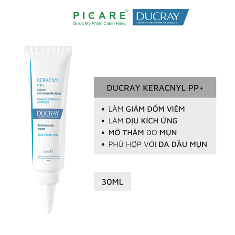 Kem Dưỡng Giảm Mụn, Mờ Vết Thâm Ducray Keracnyl PP+ Anti-Blemish Soothing Cream 30ml