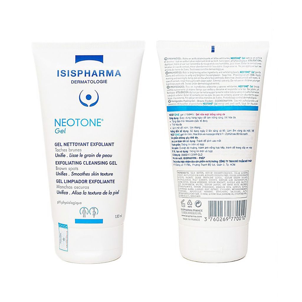 Gel Rửa Mặt Trắng Sáng Da Isis Pharma Neotone Gel 150ml