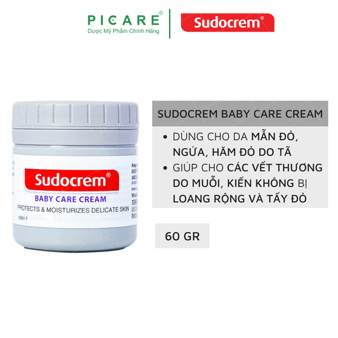 Kem Hăm Tã Điều Trị Mẩn Đỏ, Ngứa, Hăm Đỏ Bởi Tã Sudocrem 60g