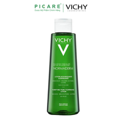 Nước Cân Bằng Giảm Bóng Dầu, Se Khít Lỗ Chân lông Cho Da Dầu, Mụn Vichy Normaderm Purifying Pore-Tightening Lotion 200ml