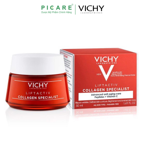 Kem Dưỡng Vichy Ngăn Lão Hóa, Sáng Da Collagen Liftactiv Collagen Specialist Chuyên Biệt 50ml