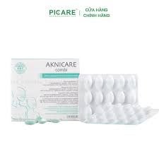 Viên Uống Hỗ Trợ Giảm Mụn Điều Tiết Bã Nhờn Aknicare Combi Hộp 30 Viên