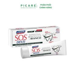 Kem đánh răng than hoạt tính giúp trắng răng, cải thiện và bảo vệ màu sắc tự nhiên của răng - S.O.S DENTI Whiteness Toothpaste 75 ml