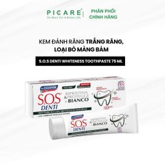 Kem đánh răng than hoạt tính giúp trắng răng, cải thiện và bảo vệ màu sắc tự nhiên của răng - S.O.S DENTI Whiteness Toothpaste 75 ml