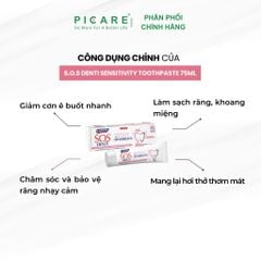 Kem đánh răng giảm ê buốt, chăm sóc, bảo vệ và phục hồi răng nhạy cảm với công thức KALIDENT® độc quyền - S.O.S DENTI Sensitivity Toothpaste 75ml