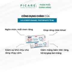 Kem đánh răng bảo vệ và cải thiện men răng dành cho răng bị ê buốt, ố màu do men răng bị xói mòn - S.O.S DENTI Enamel Toothpaste 75 ml
