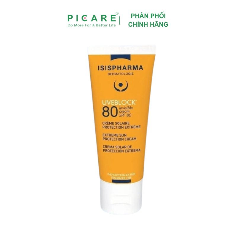 Kem Chống Nắng Bảo Vệ Cho Da Thường Isis Pharma Uveblock Tinted SPF80+ 40ml (Có Màu)