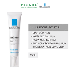 Kem Dưỡng Giảm Mụn Sưng Viêm & Ngừa Thâm La Roche-Posay Effaclar A.I 15ml