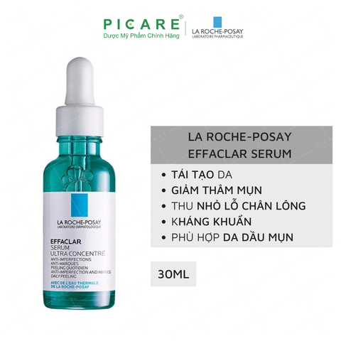 Tinh Chất Giảm Mụn, Mờ Thâm & Thu Nhỏ Lỗ Chân Lông La Roche-Posay Effaclar Ultra Concentrated Serum 30ml