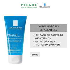 Sữa Rửa Mặt Dành Cho Da Dầu Mụn Dạng Gel La Roche-Posay Effaclar Purifying Foaming Gel 50ml