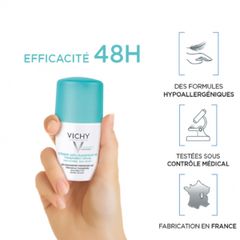 Lăn Khử Mùi Giúp Khô Thoáng Vùng Da Dưới Cánh Tay 48h Vichy Antiperspirant Deodorant 48h Kraftig Transpiration 50ml