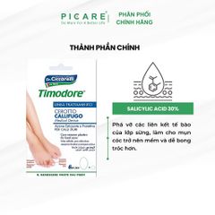Miếng dán loại bỏ mụn cóc, vết chai Timodore 6 miếng/ gói - Timodore Corn Removers - Plasters With Corn Pad And Adhesive Fastening Flaps