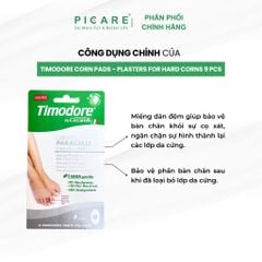 Miếng dán đệm hỗ trợ loại bỏ mụn cóc Timodore 9 miếng/gói - Timodore Corn Pads - Plasters For Hard Corns 9 pcs