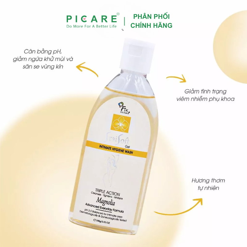 Dung dịch vệ sinh vùng kín hương hoa mộc lan Fixderma Srai Soft Gel  Magnolia 100g