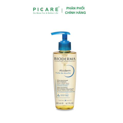 Dầu Tắm Làm Sạch, Làm Dịu Và Dưỡng Ẩm Dành Cho Da Khô, Da Nhạy Cảm Atoderm Huile De Douche 200ml