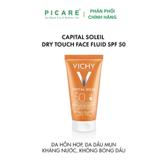 Kem Chống Nắng Bảo Vệ Da Không Nhờn Rít Vichy Ideal Soleil Mattifying Face Fluid Dry Touch SPF50 UVA + UVB 50ml