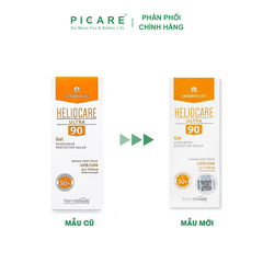 Kem Chống Nắng Dạng Gel Cho Da Thường, Da Nhờ, Da Mụn Và Da Hổn Hợp Heliocare Gel 90 SPF50+ 50ml
