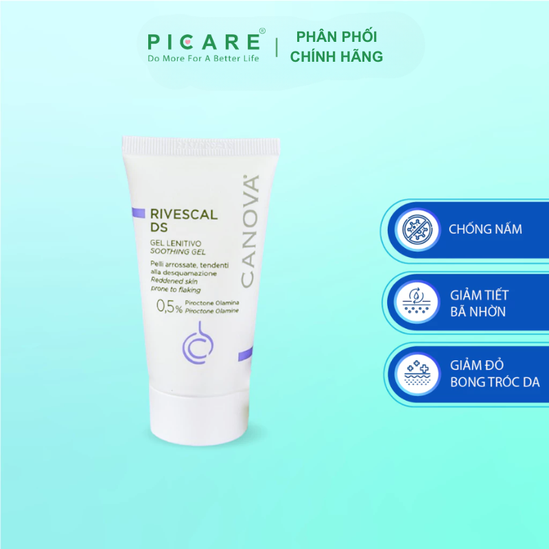 Gel làm dịu da, ngăn ngừa tiết bã nhờn Canova Rivescal DS Soothing Gel 50ml