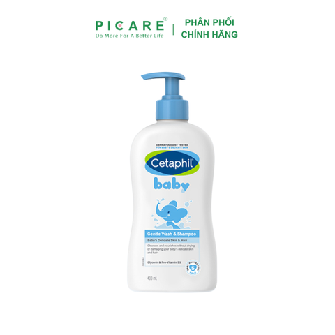 Sữa tắm gội 2 trong 1 Cetaphil Baby Gentle Wash & Shampoo 400ml