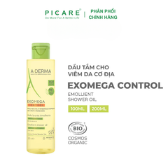 Dầu Tắm Chuyên Biệt Cho Da Cơ Địa, Da Khô A-derma Exomega Control Emollient Shower Oil 200ml