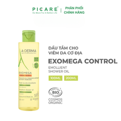 Dầu Tắm Chuyên Biệt Cho Da Cơ Địa, Da Khô A-derma Exomega Control Emollient Shower Oil 100ml