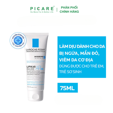 Kem Dưỡng Làm Dịu Dành Cho Da Khô, Bị Ngứa Mẩn Đỏ La Roche-Posay  Lipikar Baume AP+ M 75ml