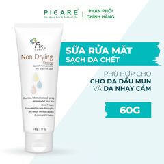 Sữa rửa mặt làm sạch bụi bẩn dầu nhờn tẩy tế bào chết Fixderma Non Drying Cleanser 60g